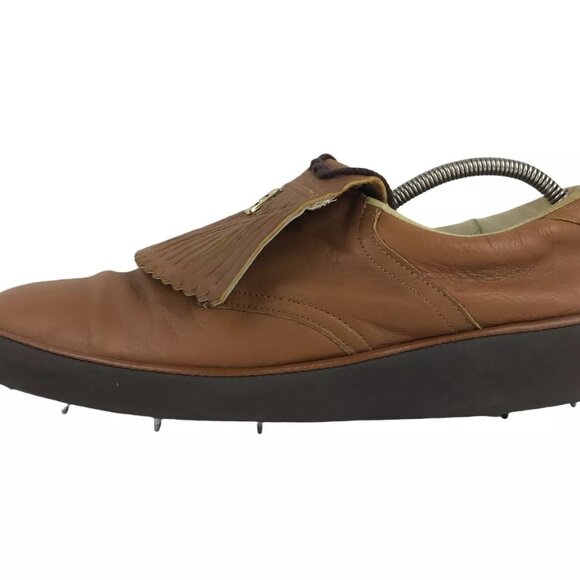 FootJoy Mens 53553 Brown Leather Fringe Lace Up Low Top Golf Shoe Size 11.5 M‎ - Picture 2 of 9